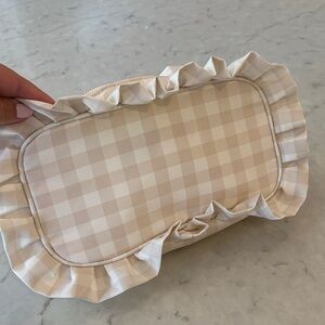 Large Gingham Ruffle Pouch
